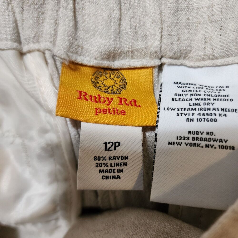 Ruby Rd Womens Linen Blend Capri Pants Size 12p P… - image 6